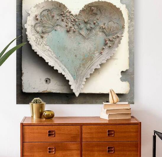 QLR 0031 – Soft Distressed Encaustic heart by Masterwork Reimagined