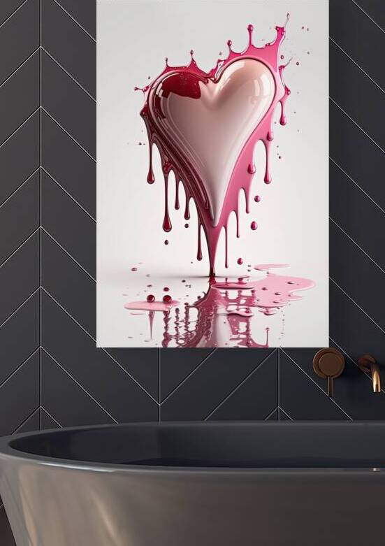 QLR 0026 – Gloss Pink Dripping Heart by Masterwork Reimagined