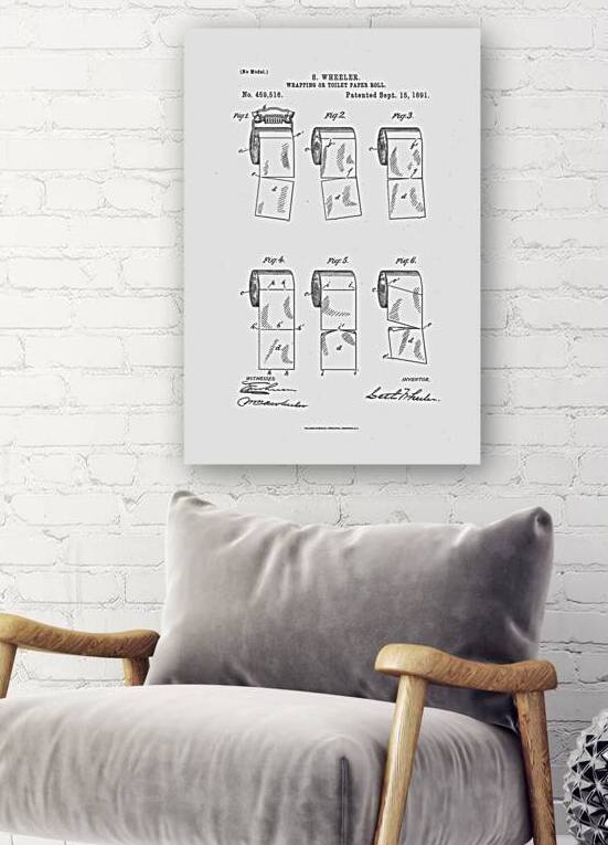 QVT 1062 – Vintage Patent Illustrations Toilet by Masterwork Reimagined