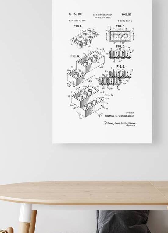QVT 1066 – Vintage Patent Illustrations Lego Br by Masterwork Reimagined