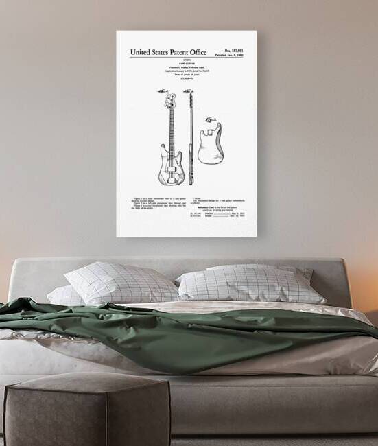 QVT 1052 – Vintage Patent Illustrations Fender by Masterwork Reimagined