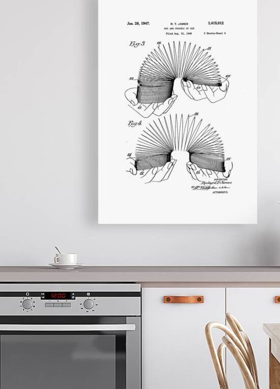 QVT 1064 – Vintage Patent Illustrations Slinky. by Masterwork Reimagined