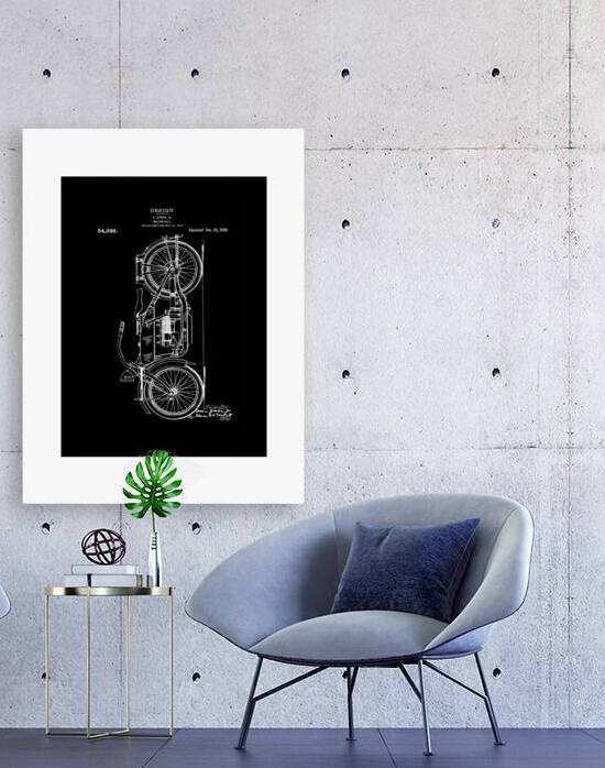 QVT 1057 – Vintage Patent Illustrations Harley by Masterwork Reimagined