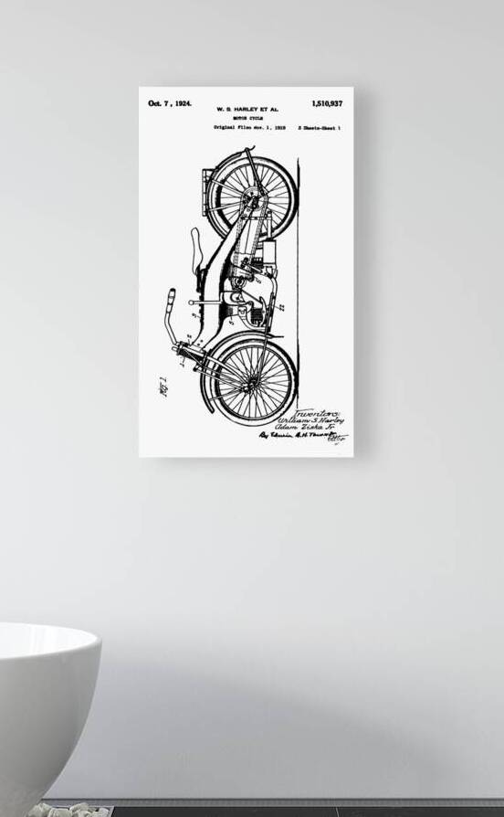 QVT 1058 – Vintage Patent Illustrations Harley by Masterwork Reimagined