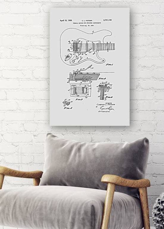 QVT 1065 – Vintage Patent Illustrations Fender by Masterwork Reimagined