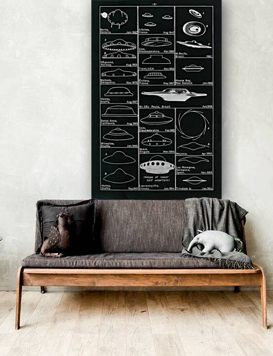QVT 1070 – UFO Sightings Chart Unidentified Fly by Masterwork Reimagined