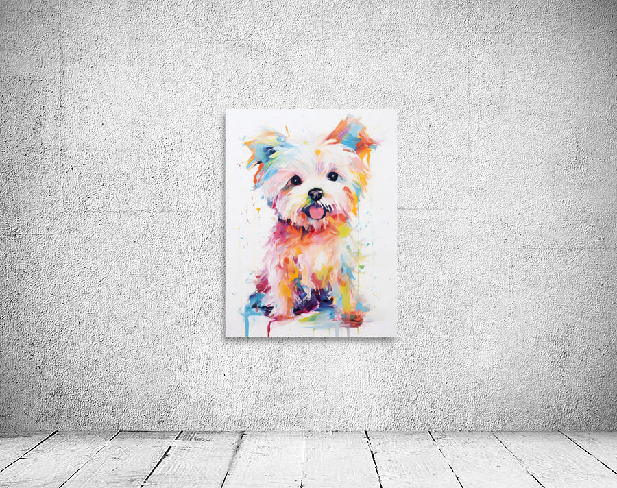 QAN 1059 – Happy Painted Maltese Puppy Bold Col Wall Preview