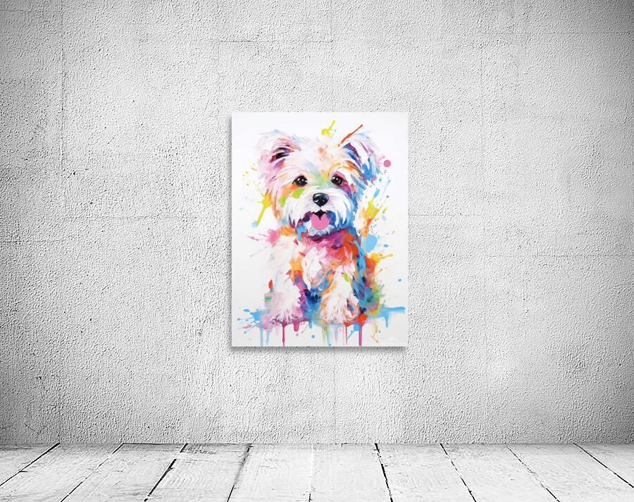 QAN 1058 – Painted Maltese Bold Colorful Happy Wall Preview