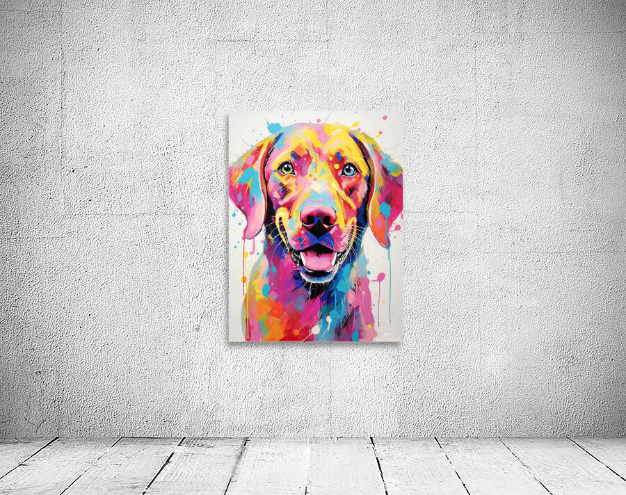QAN 1062 – Bold Painted Lab Colorful Happy Dog. Wall Preview