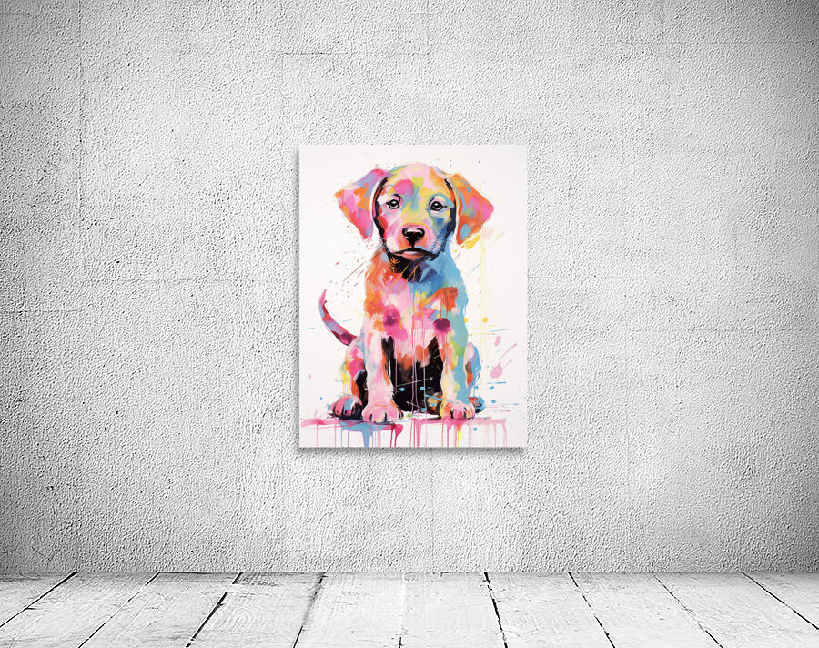 QAN 1063 – Colorful Baby Lab Bold Happy Puppy.j Wall Preview