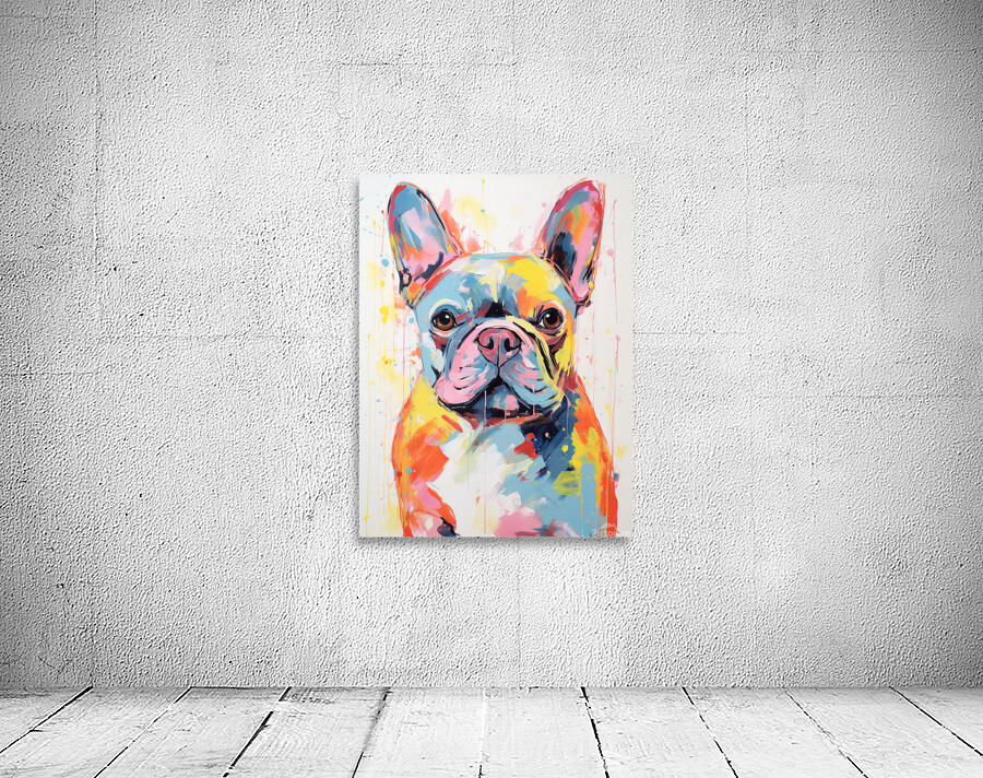 QAN 1052 – French Bulldo Colorful Happy Puppy.j Wall Preview