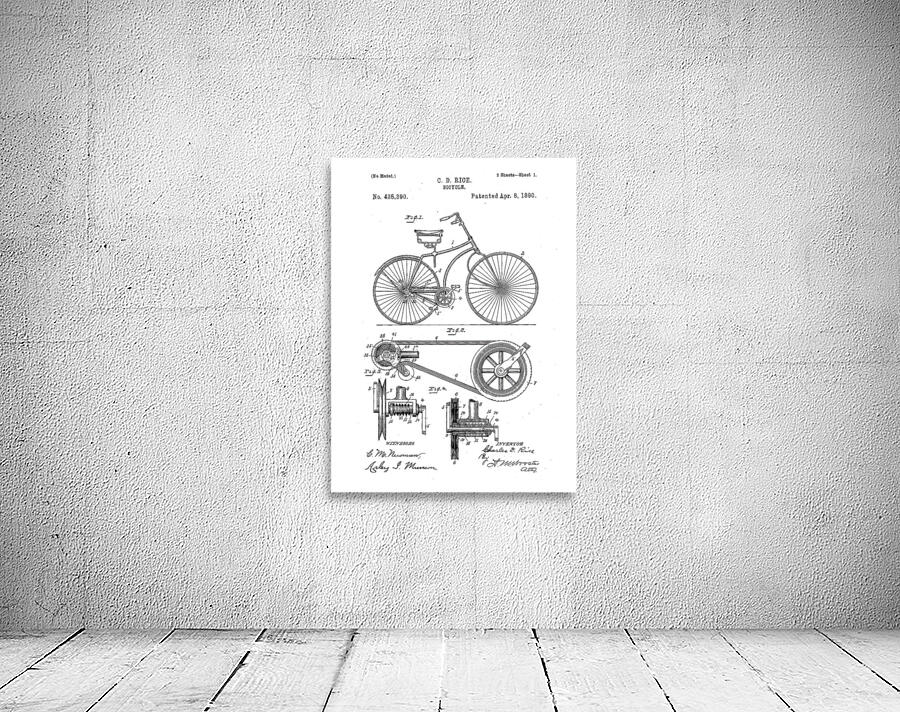 QVT 1050 – Vintage Patent Illustrations Bicycle Wall Preview