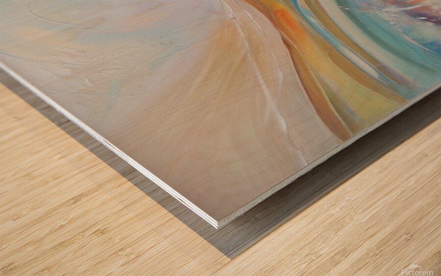 QAB 1110 – Coral Infusion Wood print