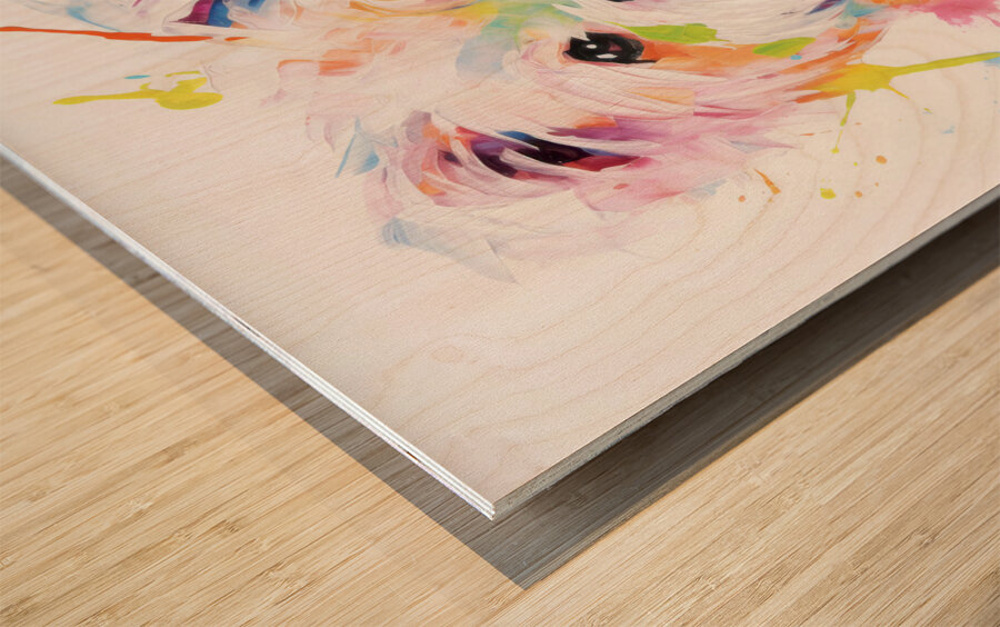 QAN 1058 – Painted Maltese Bold Colorful Happy Wood print