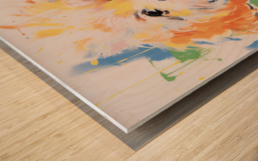 QAN 1055 – Goldie Bold Colorful Happy Puppy Wood print