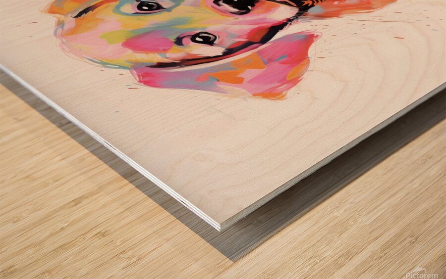 QAN 1063 – Colorful Baby Lab Bold Happy Puppy.j Wood print