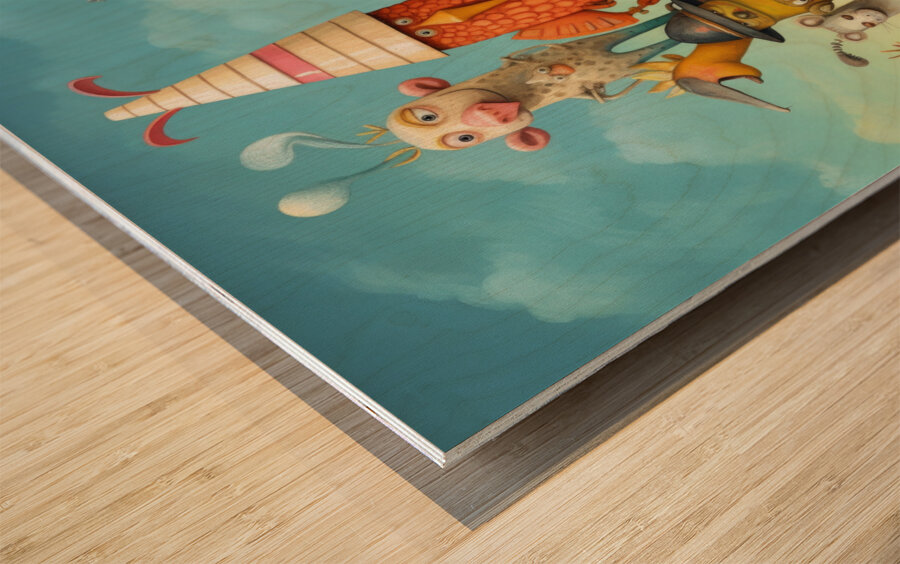 QAN 1036 – Whacky Animal Family Wood print