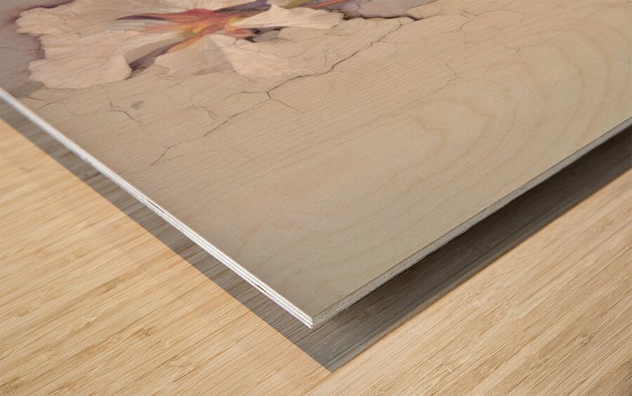 QFB 1064 – Delicate Wallflower Fresco Floral.jp Wood print