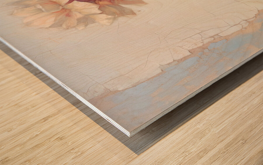 QFB 1063 – Delicate Wallflower Fresco Floral.jp Wood print