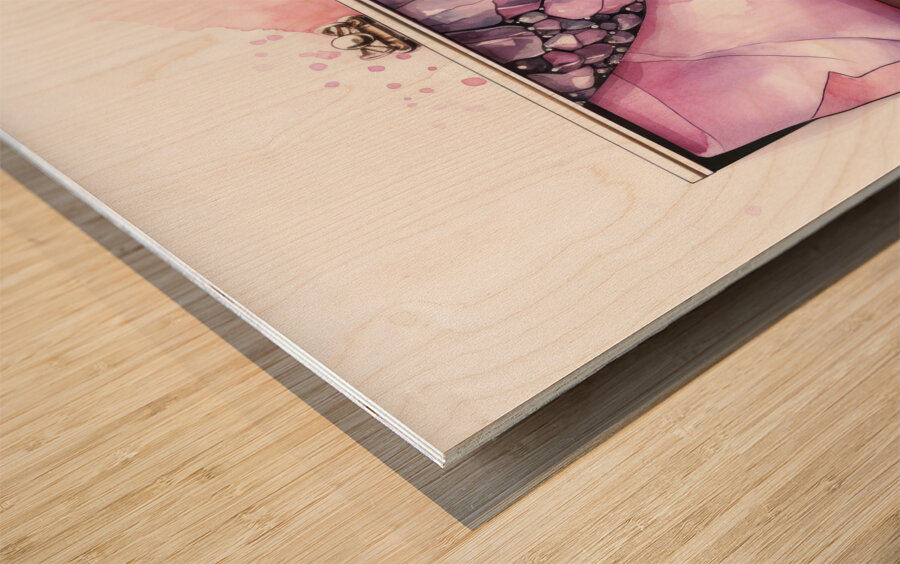 QGF 1023 – Fashion Illustration Pink Clutch Wood print