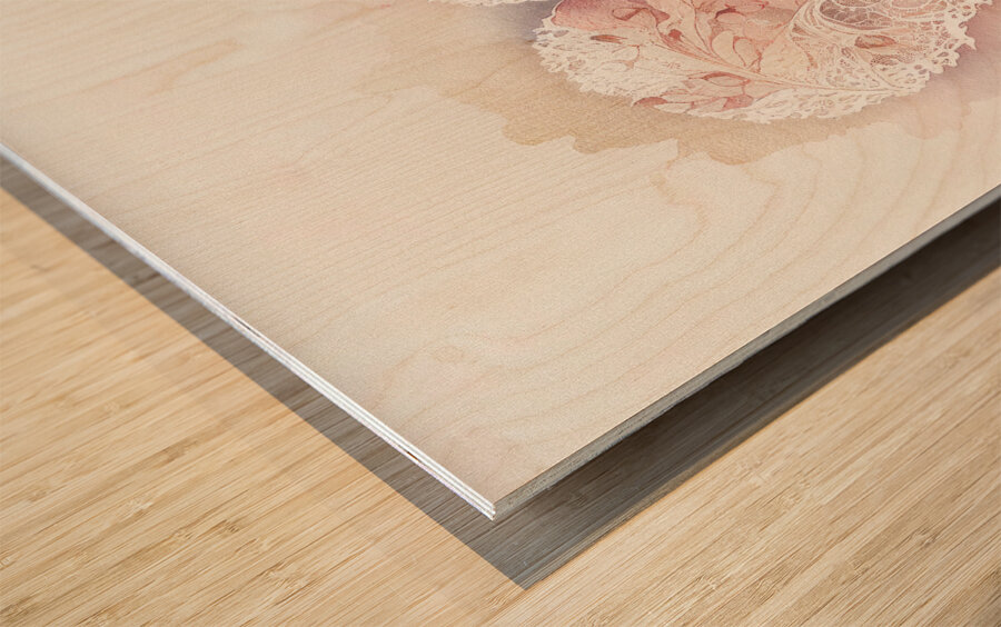 QLR 0025 – Lace Pink Petal Watercolor Heart Wood print