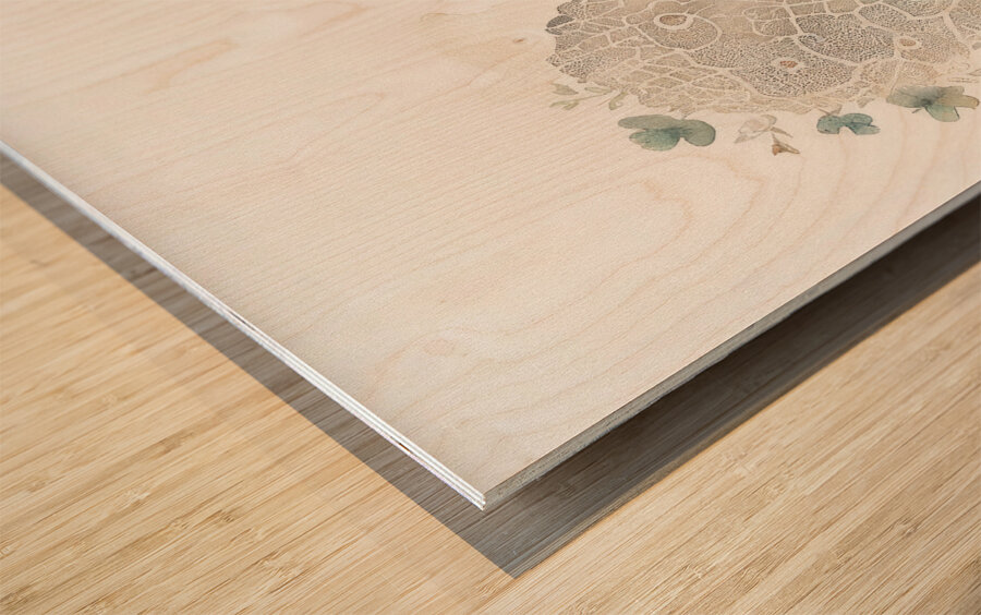 QLR 0024 – Lace Soft Green Clover Watercolor He Wood print