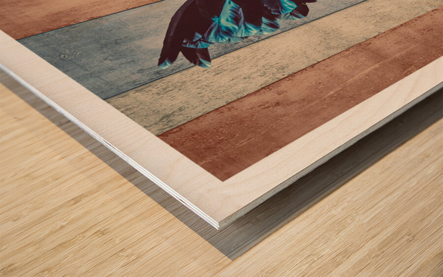 QMF 017 – Patriotic Farm Banner Wood print