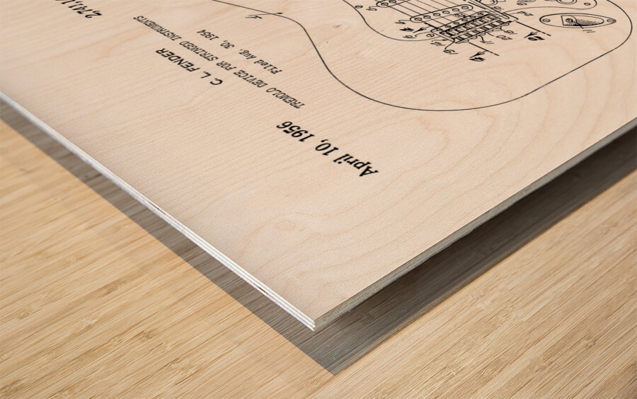 QVT 1065 – Vintage Patent Illustrations Fender Wood print