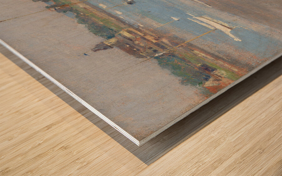 QCL 1092 – Low Tide Riverside Yacht Club 1894 b Wood print