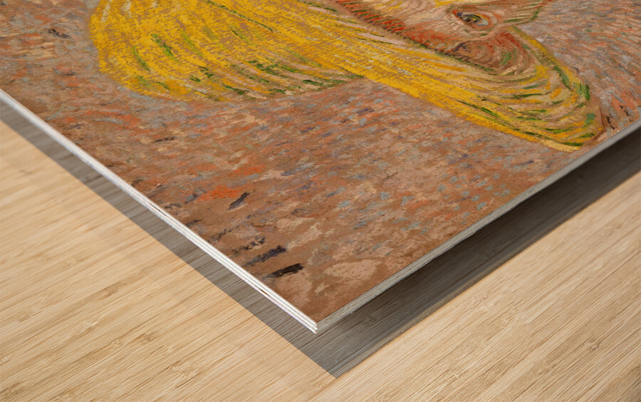 QCL 1187 – Self Portrait with a Straw Hat obver Wood print