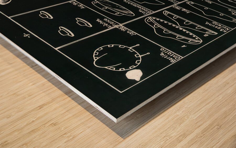 QVT 1070 – UFO Sightings Chart Unidentified Fly Wood print
