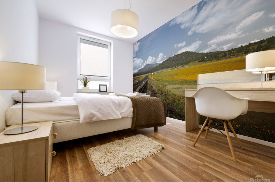 Yellow field Mural print