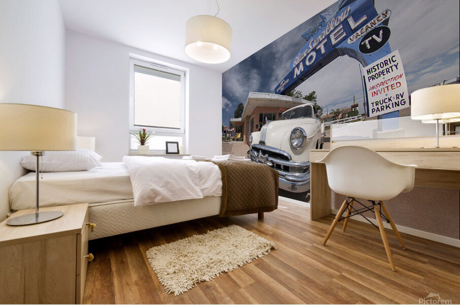 The Blue Swallow Motel Mural print