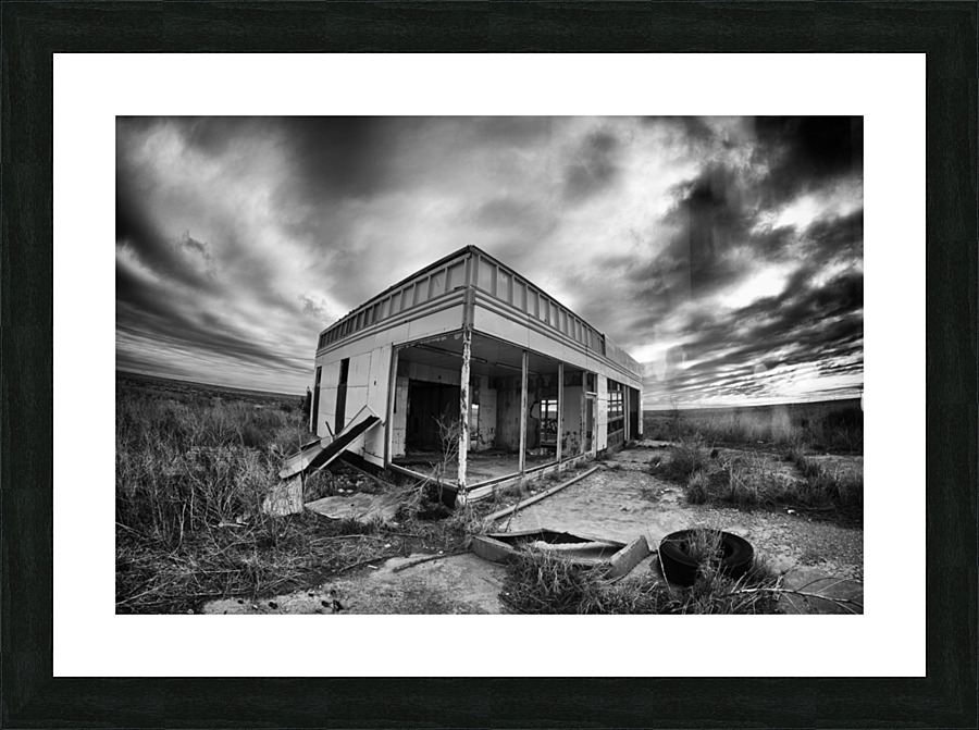 Abandoned garage Picture Frame print