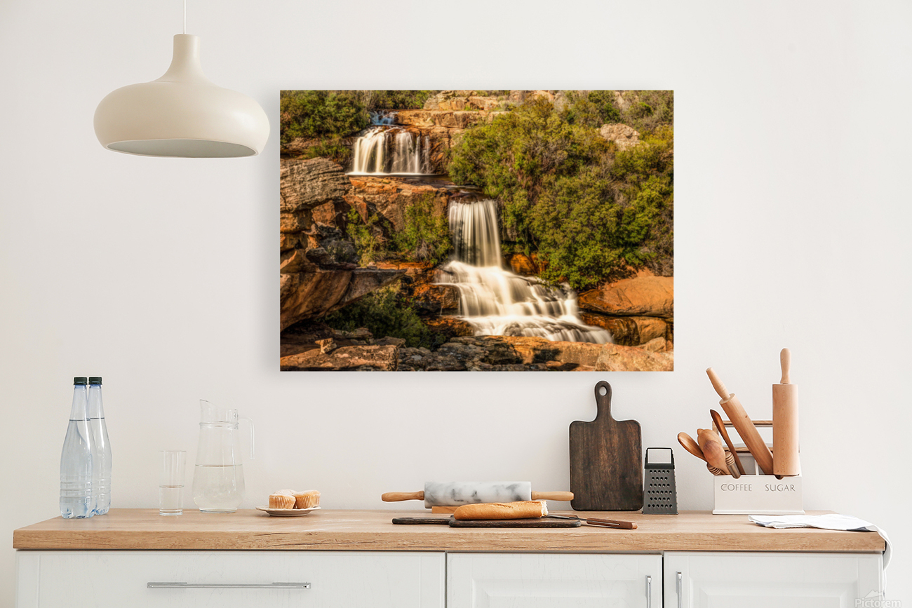 Waterfall at full moon Reproduction