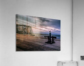 Seagull looking his Normandy Cliffs at Sunset Acrylic Print