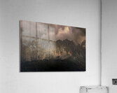 Dolomite Sella Pass in the Fog Acrylic Print