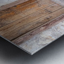 Italian Dolomite Mountains Old Wood Door and Bench Metal print