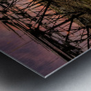 Norwegian Cod Drying Racks at Sunset Metal print