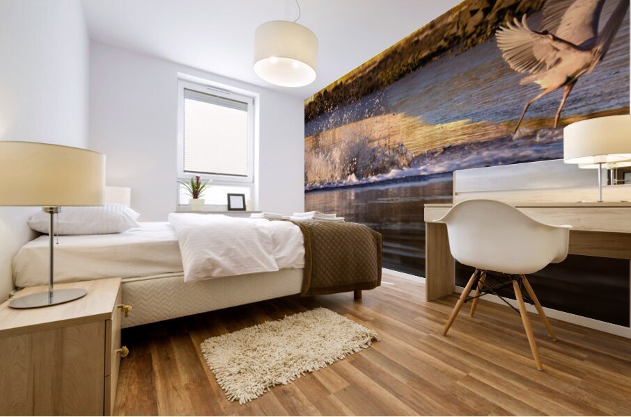 Surprise Porpoise Heron Attack Mural print