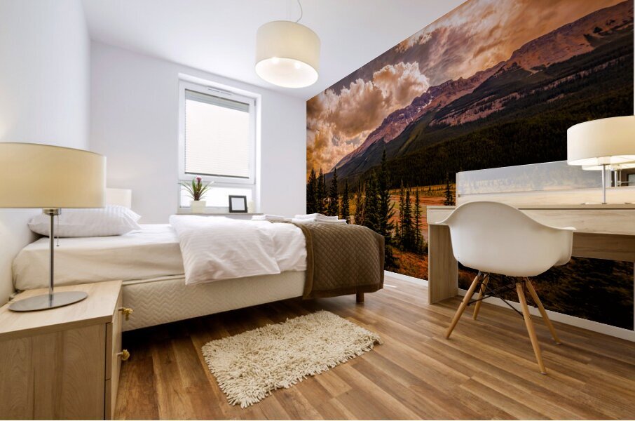 Icefield Parkway River Sunset 1 Mural print