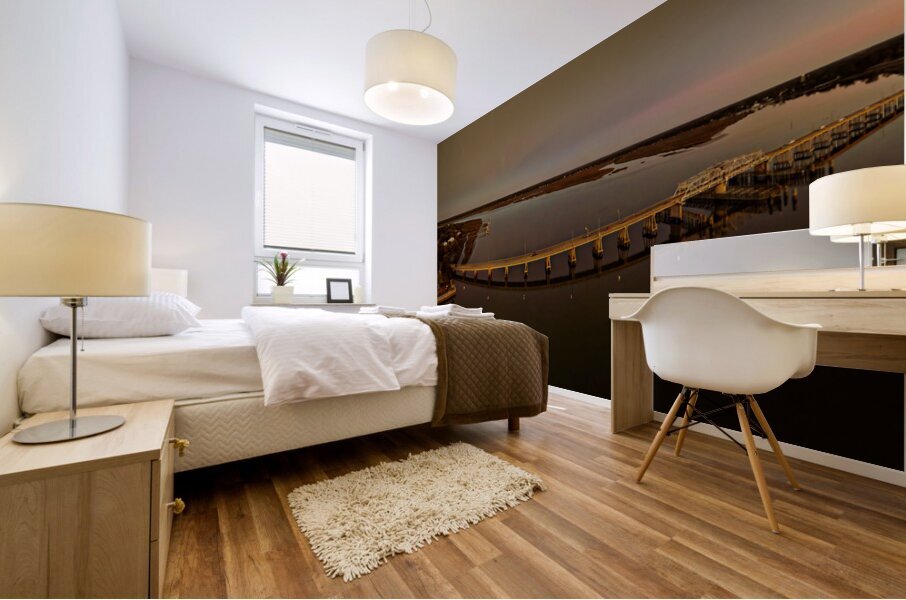 Beaufort Richsrd Woods Swing Bridge at Sunset Mural print