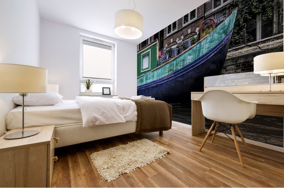 Amsterdam Canal Boat Mural print