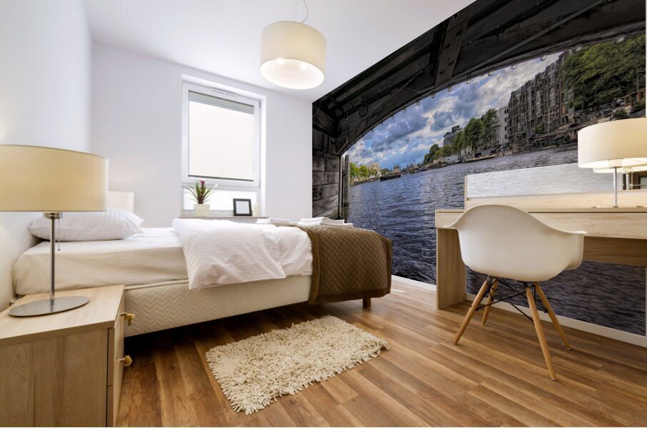 Amsterdam Bridge Framing Canal Mural print