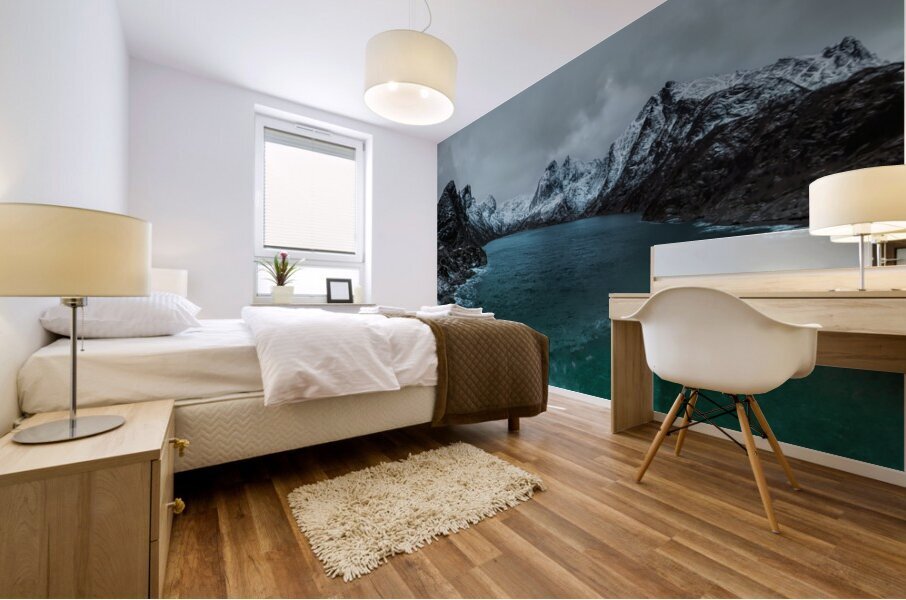 Lofoten Road Fjord Panorama Mural print