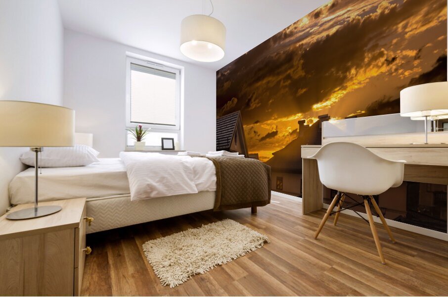 Sesto Sexten Sunset Sunbeams Mural print