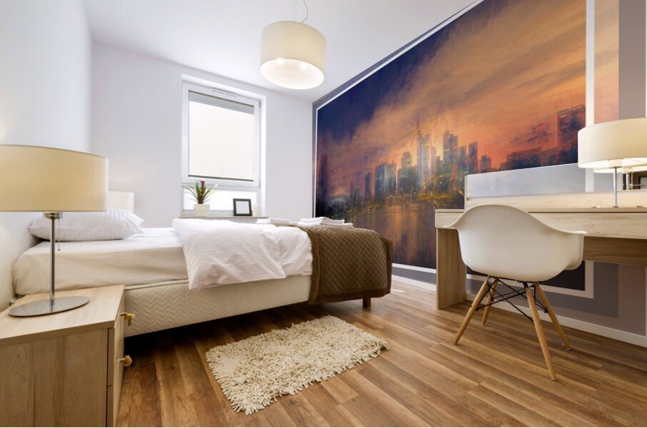 Frankfurt Skyline Coat of Many Colors Mural print