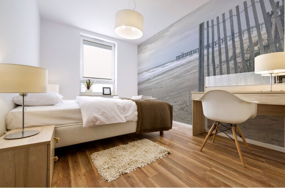 Pawleys Island Beach Pier and Fence Mural print