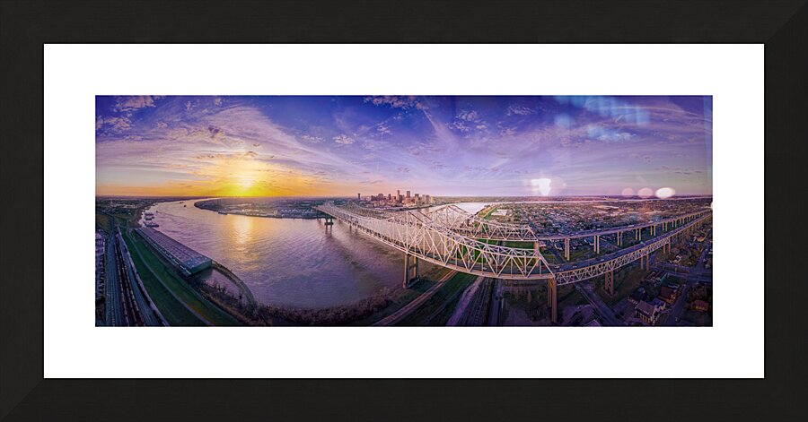 New Orleans Aerial Sunset Skyline Picture Frame print