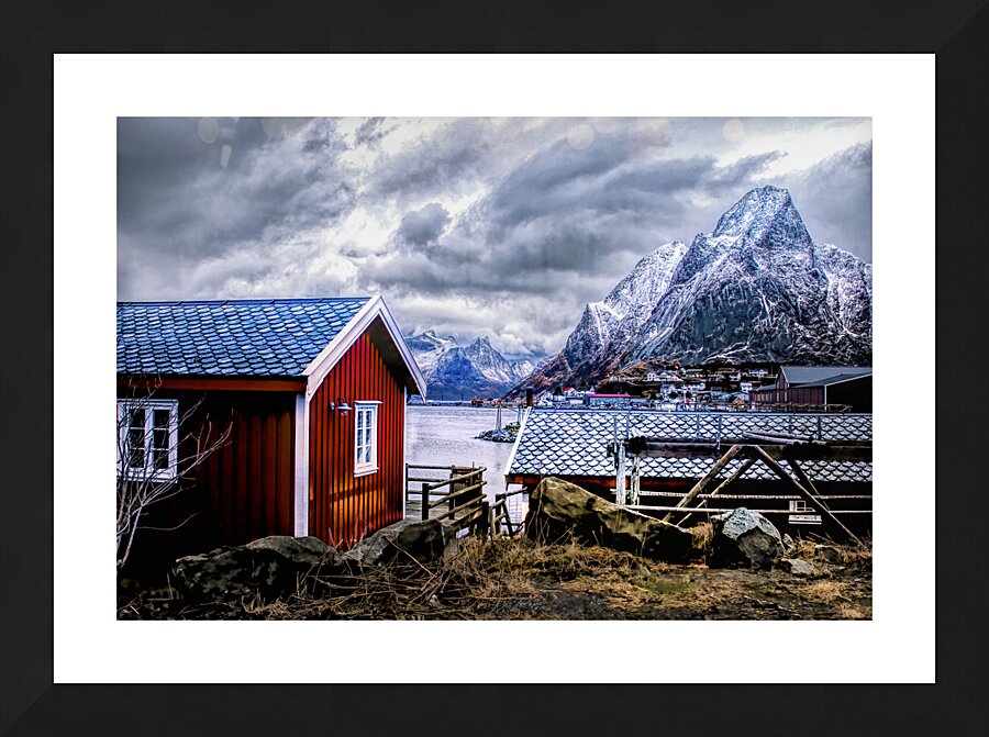 Reine Rorbu Mountain Landscape Picture Frame print